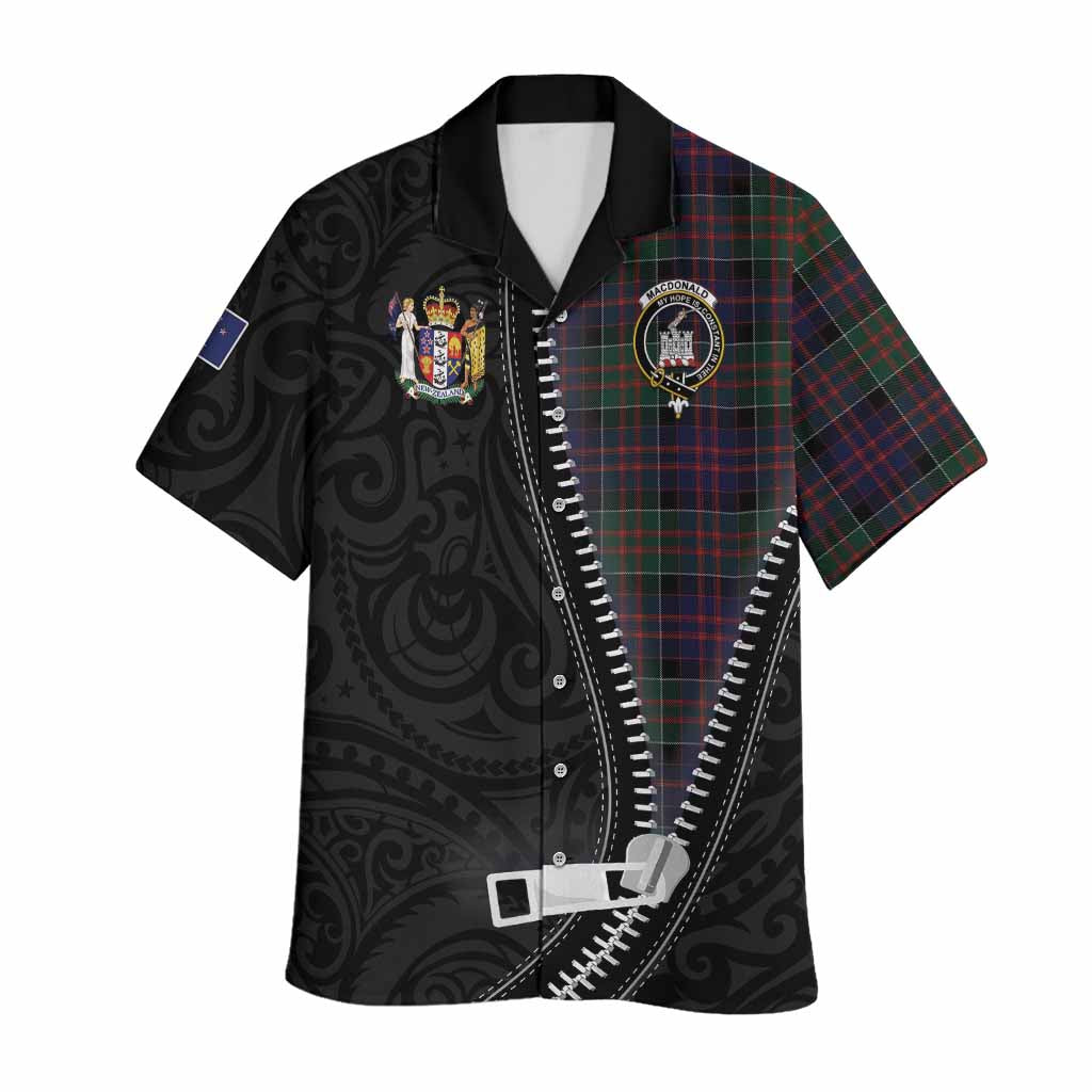 MacDonald (McDonald) of Clanranald Tartan Hawaiian Shirt New Zealand Pattern Unique Zipper Stylized