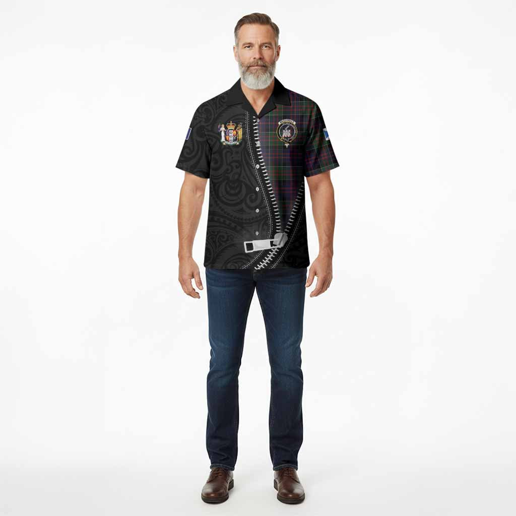 MacDonald (McDonald) of Clanranald Tartan Hawaiian Shirt New Zealand Pattern Unique Zipper Stylized