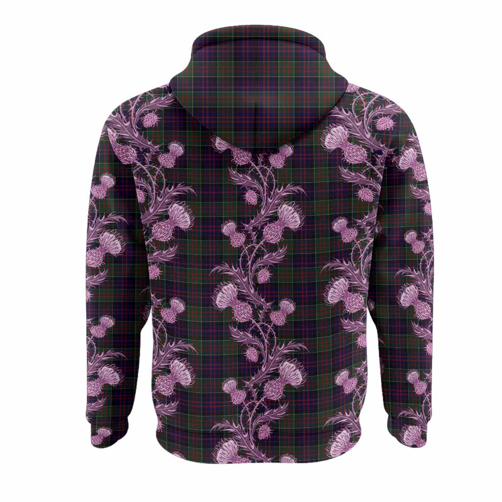 MacDonald (McDonald) of Clanranald Tartan Hoodie Seamless Scottish Thistle Flowers