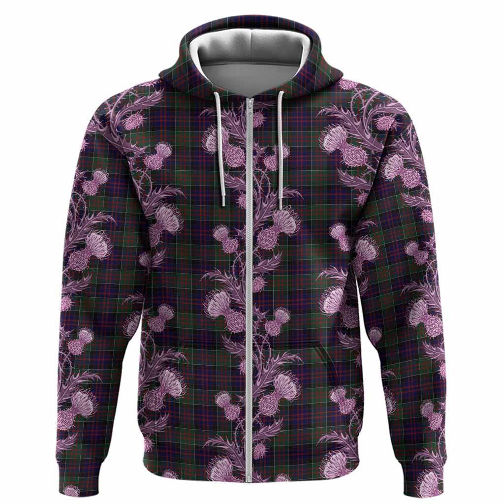 MacDonald (McDonald) of Clanranald Tartan Hoodie Seamless Scottish Thistle Flowers