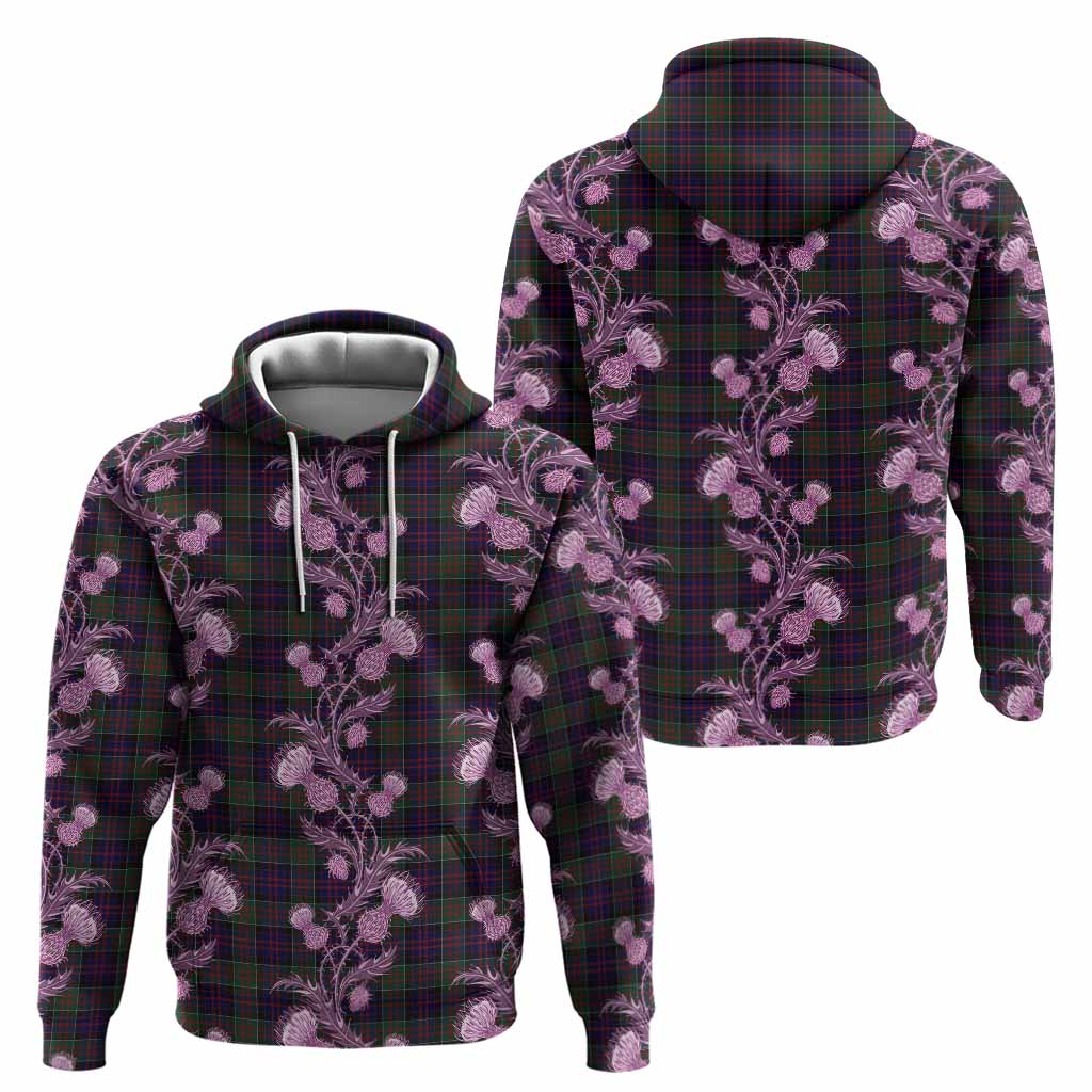 MacDonald (McDonald) of Clanranald Tartan Hoodie Seamless Scottish Thistle Flowers