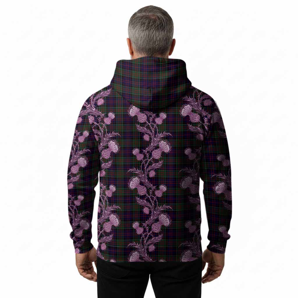MacDonald (McDonald) of Clanranald Tartan Hoodie Seamless Scottish Thistle Flowers