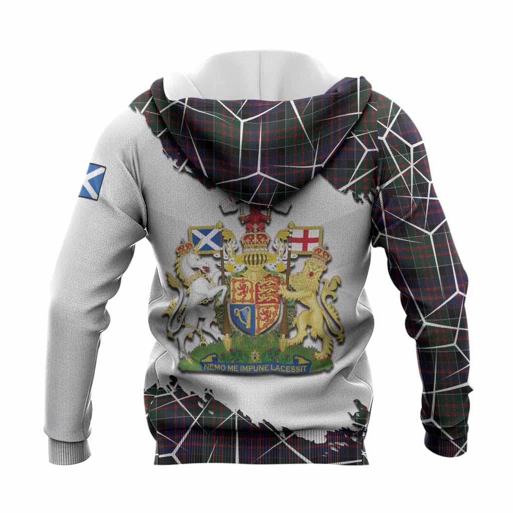 MacDonald (McDonald) of Clanranald Tartan Knitted Hoodie with Family Crest and Lion Rampant Grunge Style
