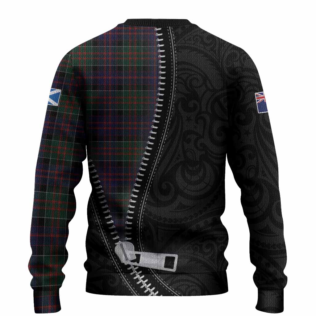 MacDonald (McDonald) of Clanranald Tartan Knitted Sweater New Zealand Pattern Unique Zipper Stylized