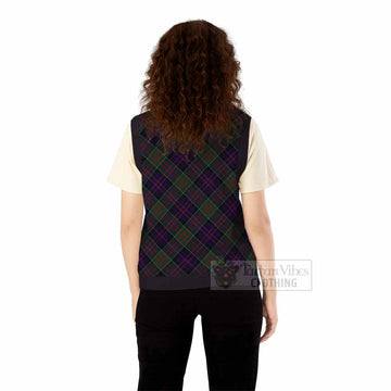 MacDonald (McDonald) of Glencoe Tartan Knitted V-Neck Vest with Family Crest Cross Style