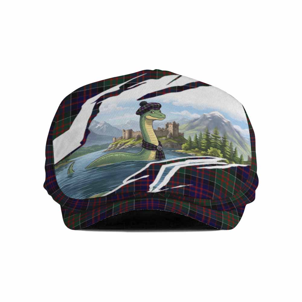 MacDonald (McDonald) of Clanranald Tartan Loch Ness Monster Scottish Heritage Art Flat Cap, Jeff Cap