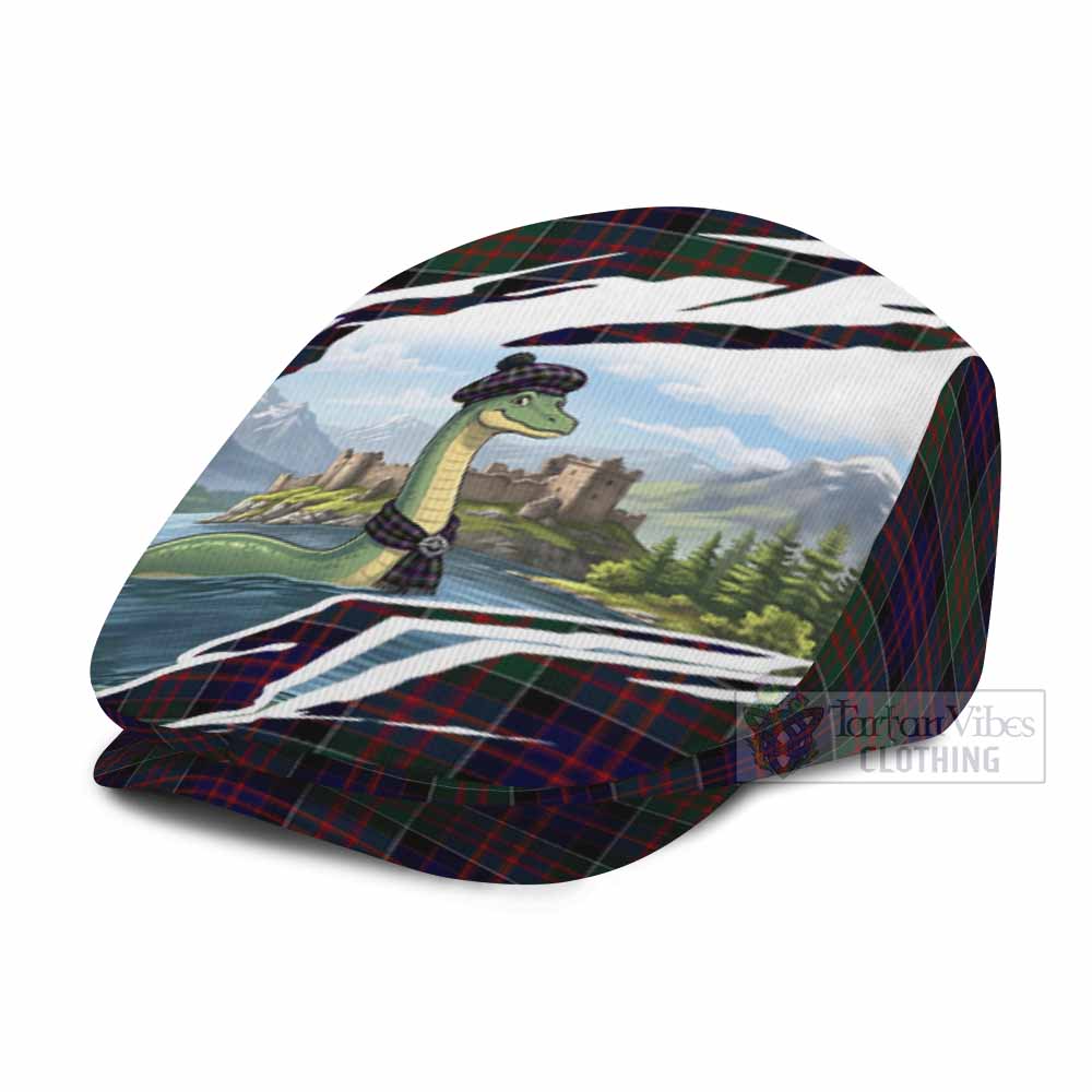 MacDonald (McDonald) of Clanranald Tartan Loch Ness Monster Scottish Heritage Art Flat Cap, Jeff Cap