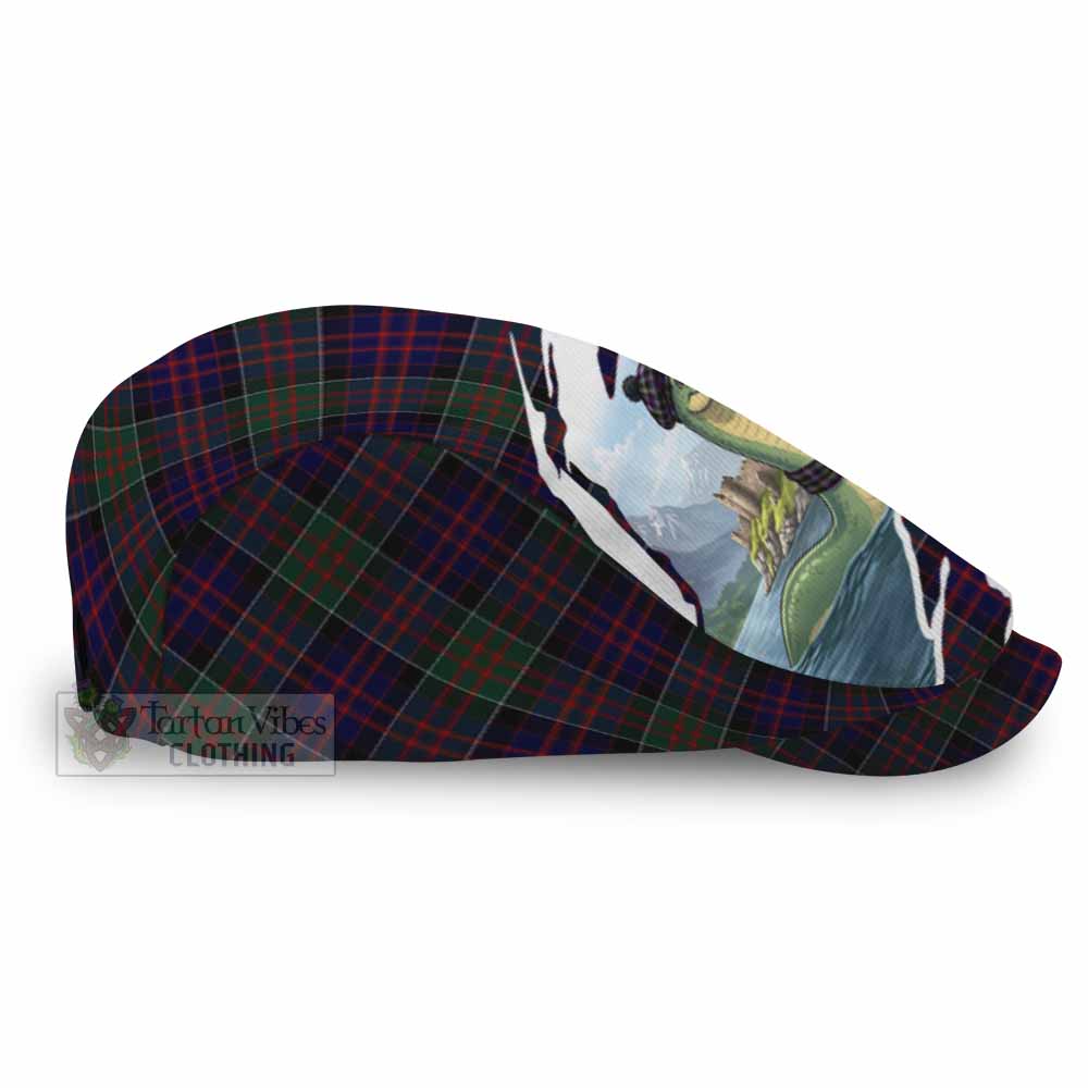 MacDonald (McDonald) of Clanranald Tartan Loch Ness Monster Scottish Heritage Art Flat Cap, Jeff Cap