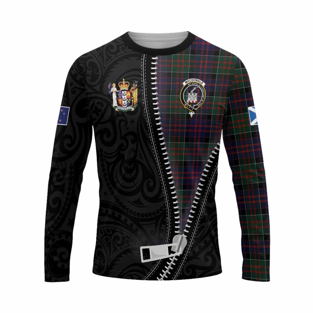 MacDonald (McDonald) of Clanranald Tartan Long Sleeve T-Shirt New Zealand Pattern Unique Zipper Stylized
