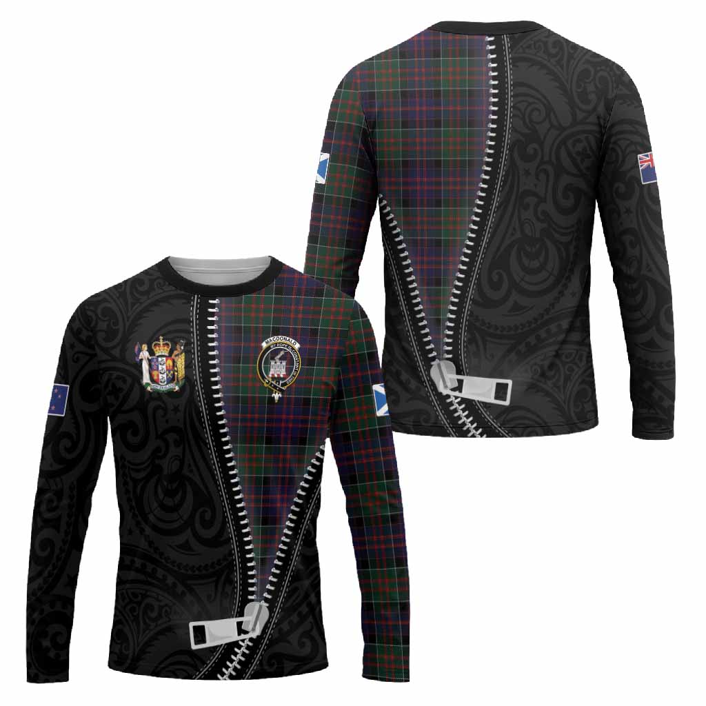 MacDonald (McDonald) of Clanranald Tartan Long Sleeve T-Shirt New Zealand Pattern Unique Zipper Stylized