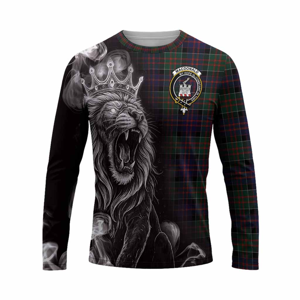 MacDonald (McDonald) of Clanranald Tartan Long Sleeve T-Shirt Roaring Lion Heritage
