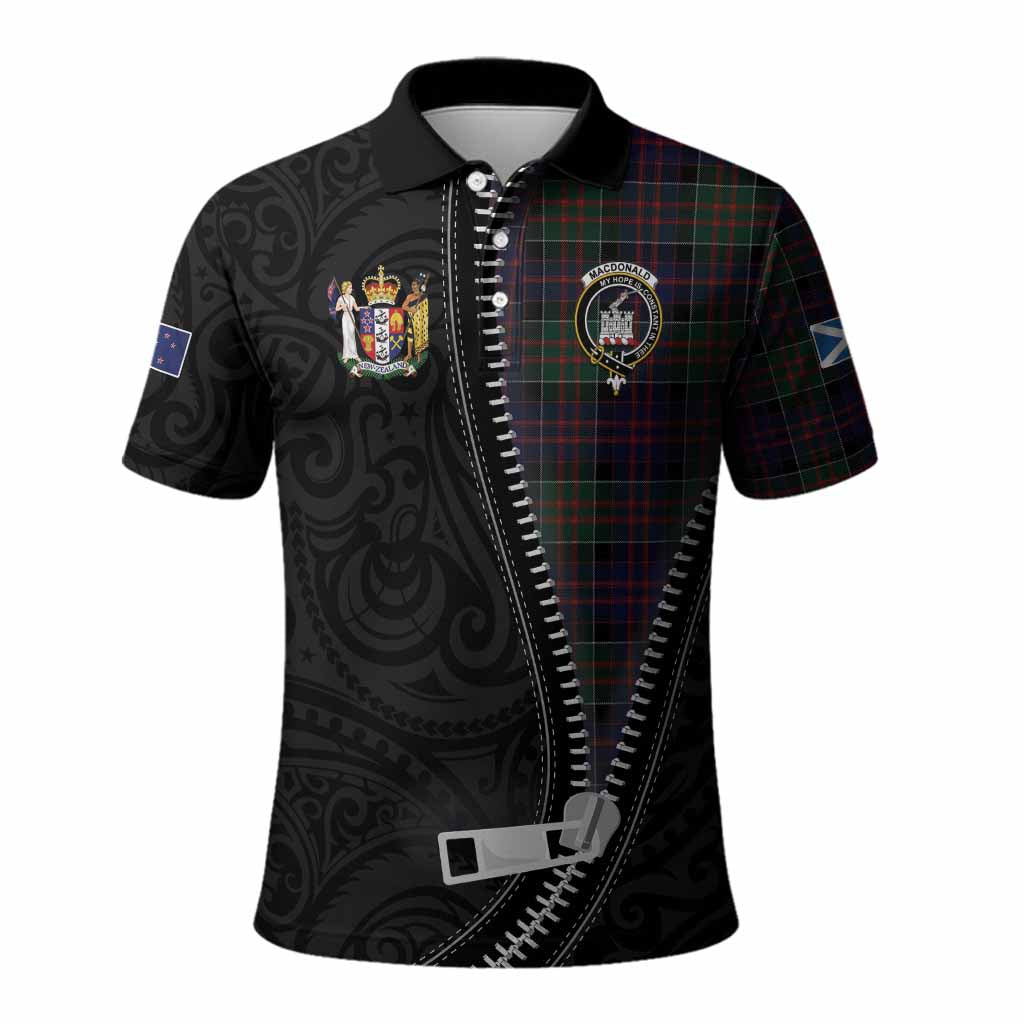 MacDonald (McDonald) of Clanranald Tartan Polo Shirt New Zealand Pattern Unique Zipper Stylized