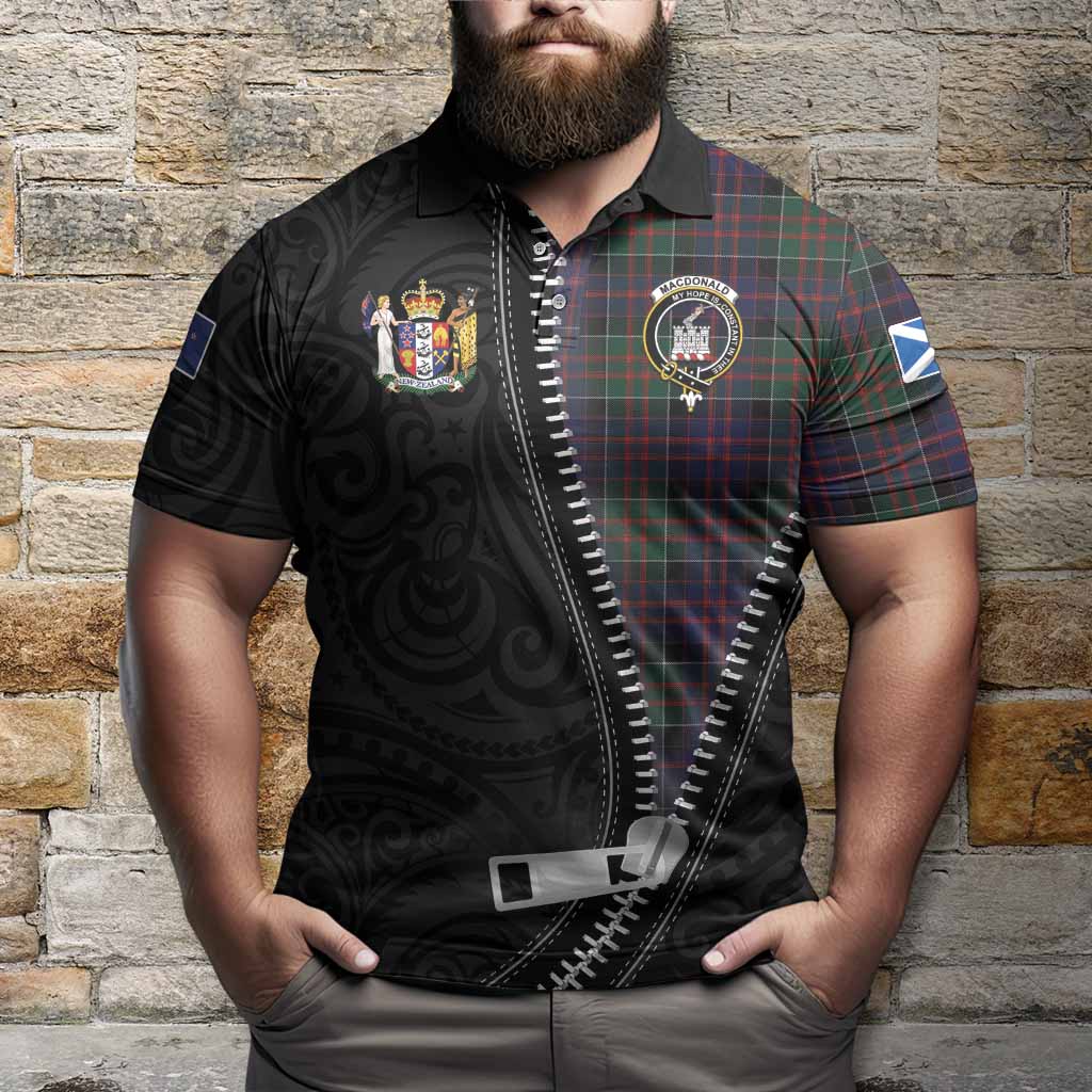 MacDonald (McDonald) of Clanranald Tartan Polo Shirt New Zealand Pattern Unique Zipper Stylized