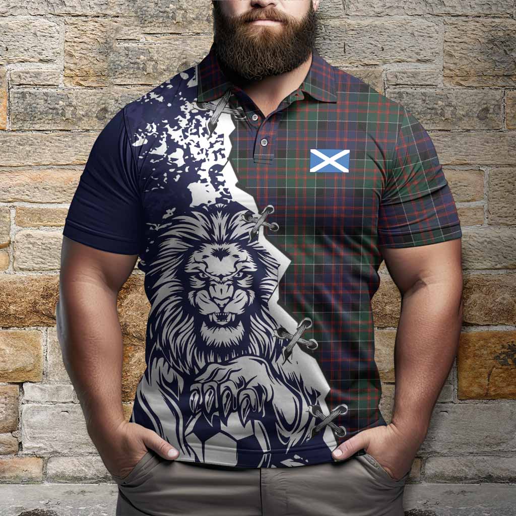 MacDonald (McDonald) of Clanranald Tartan Scottish Polo Shirt Angry Lion With Soccer Ball Style
