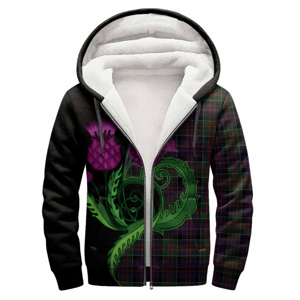 MacDonald (McDonald) of Clanranald Tartan Sherpa Hoodie Traditional Scottish Thistle