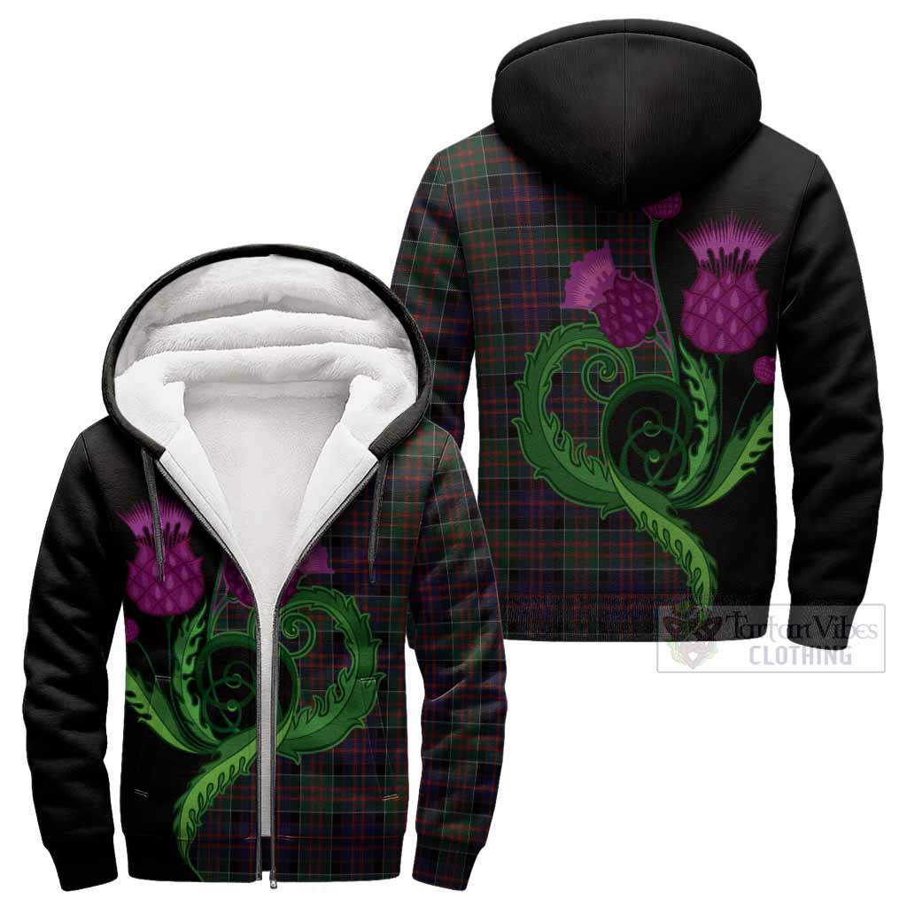 MacDonald (McDonald) of Clanranald Tartan Sherpa Hoodie Traditional Scottish Thistle