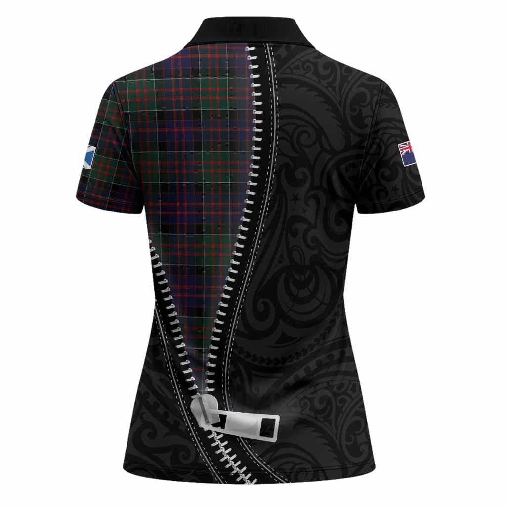 MacDonald (McDonald) of Clanranald Tartan Women Polo Shirt New Zealand Pattern Unique Zipper Stylized