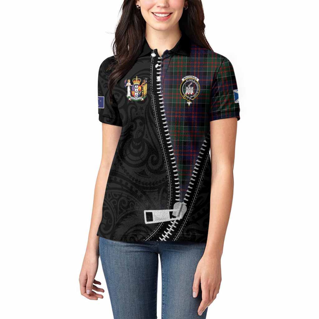 MacDonald (McDonald) of Clanranald Tartan Women Polo Shirt New Zealand Pattern Unique Zipper Stylized