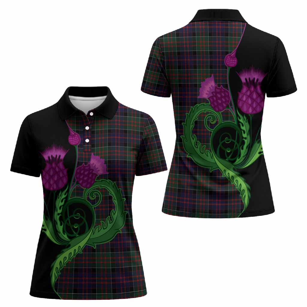 MacDonald (McDonald) of Clanranald Tartan Women Polo Shirt Traditional Scottish Thistle