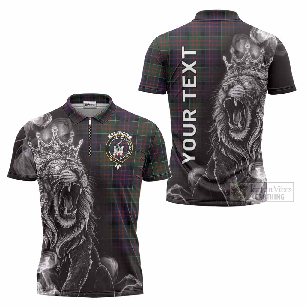 MacDonald (McDonald) of Clanranald Tartan Zipper Polo Shirt Roaring Lion Heritage