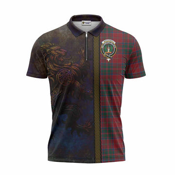 MacDonald (McDonald) of Glencoe Tartan Family Crest Zipper Polo Shirt Alba Gu Brath Be Brave Lion Ancient Style