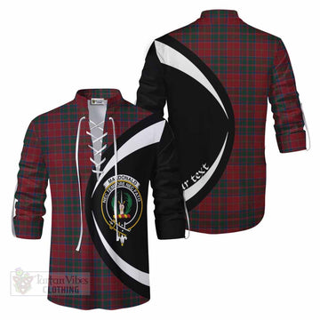 MacDonald (McDonald) of Glencoe Tartan Ghillie Kilt Shirt with Family Crest Circle Style Men - Tartan Vibes Clothing