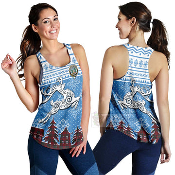 MacDonald (McDonald) of Glencoe Clan Christmas Women's Racerback Tanks Celtic Reindeer Style 4XL - Tartan Vibes Clothing