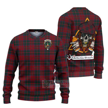 MacDonald (McDonald) of Glencoe Tartan Ugly Sweater with Family Crest and Bearded Skull Holding Bottles of Whiskey Unisex - Tartan Vibes Clothing