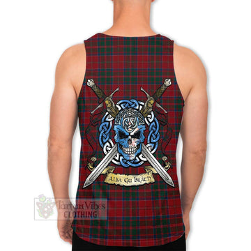 MacDonald (McDonald) of Glencoe Tartan Men's Tank Top with Family Crest Celtic Skull Style Men - Tartan Vibes Clothing