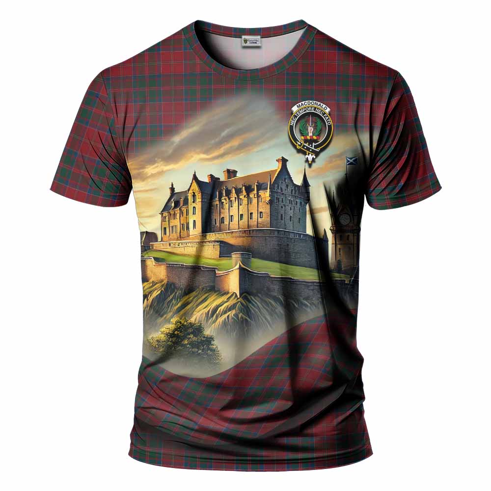 Tartan Vibes Clothing MacDonald (McDonald) of Glencoe Tartan Family Crest T-Shirt with Scottish Ancient Castle Stype