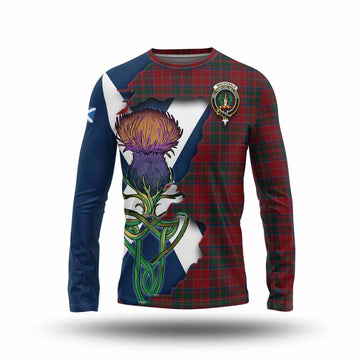 Tartan Vibes Clothing MacDonald (McDonald) of Glencoe Tartan Family Crest Long Sleeve T-Shirt Scottish Thistle Celtic Inspired