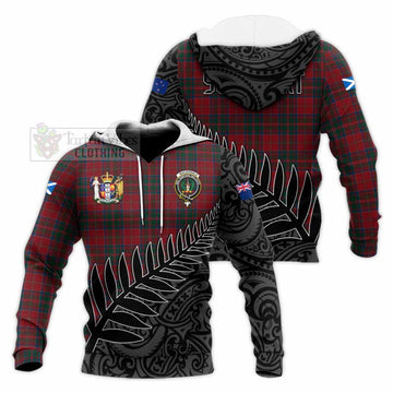 Tartan Vibes Clothing MacDonald (McDonald) of Glencoe Crest Tartan Knitted Hoodie with New Zealand Silver Fern Half Style