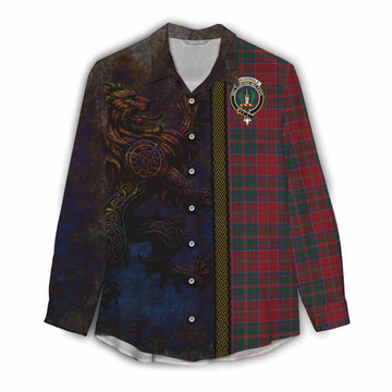 MacDonald (McDonald) of Glencoe Tartan Family Crest Women's Casual Shirt Alba Gu Brath Be Brave Lion Ancient Style