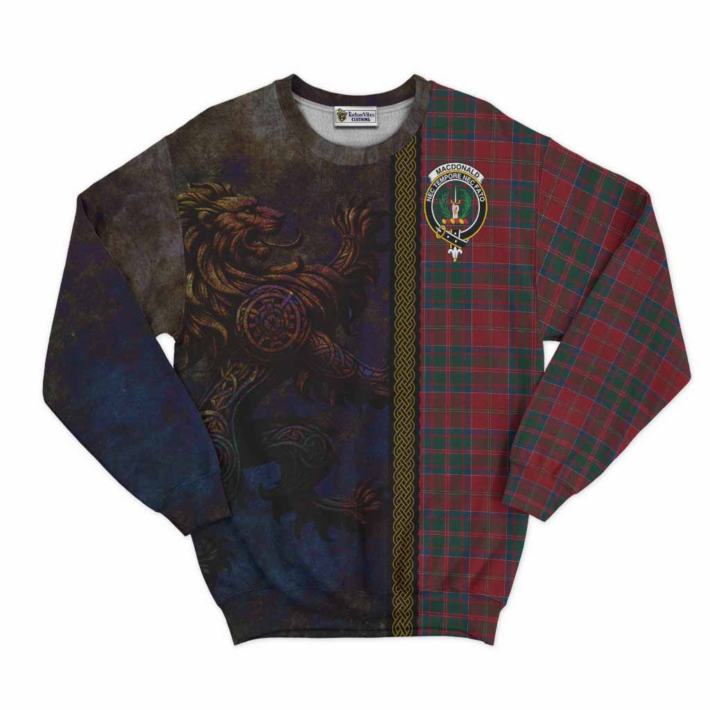 Tartan Vibes Clothing MacDonald (McDonald) of Glencoe Tartan Family Crest Sweatshirt Alba Gu Brath Be Brave Lion Ancient Style
