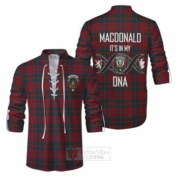 MacDonald (McDonald) of Glencoe Tartan Ghillie Kilt Shirt with Family Crest DNA In Me Style Men - Tartan Vibes Clothing