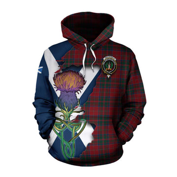Tartan Vibes Clothing MacDonald (McDonald) of Glencoe Tartan Family Crest Cotton Hoodie Scottish Thistle Celtic Inspired