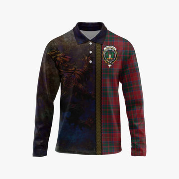 MacDonald (McDonald) of Glencoe Tartan Family Crest Long Sleeve Polo Shirt Alba Gu Brath Be Brave Lion Ancient Style