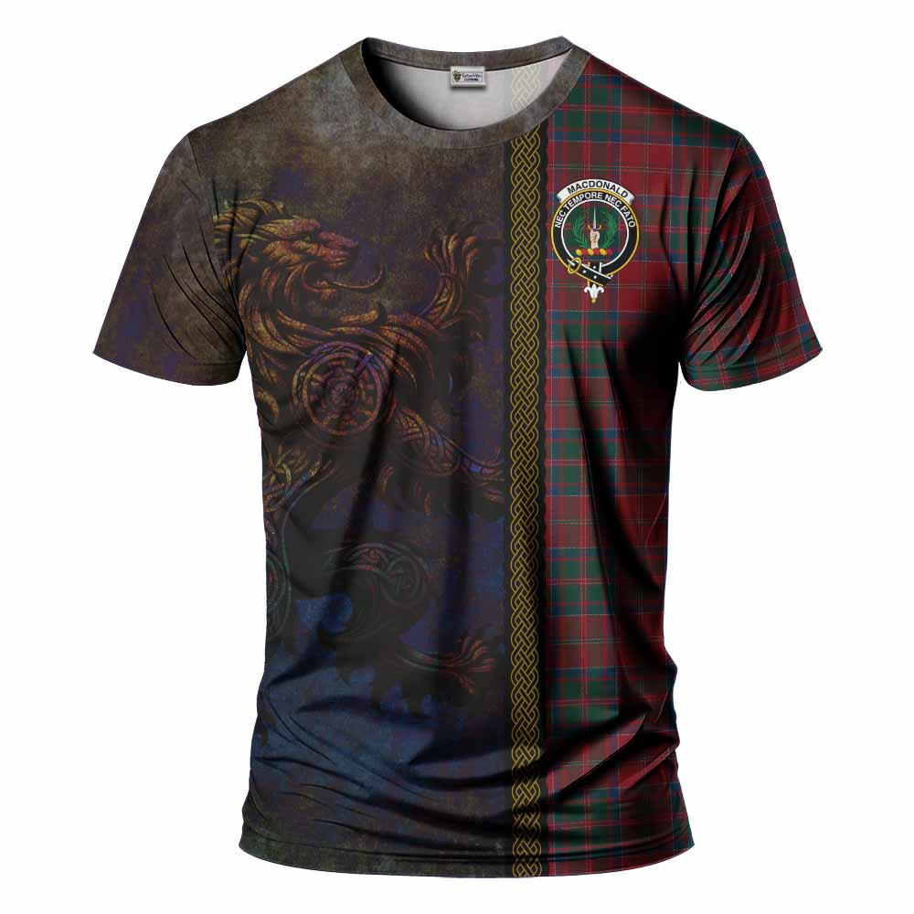 Tartan Vibes Clothing MacDonald (McDonald) of Glencoe Tartan Family Crest T-Shirt Alba Gu Brath Be Brave Lion Ancient Style