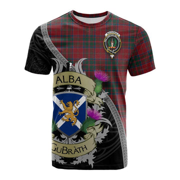 MacDonald (McDonald) of Glencoe Tartan Family Crest Cotton T-shirt Lion Rampant Royal Thistle Shield Celtic Inspired