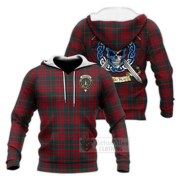 MacDonald (McDonald) of Glencoe Tartan Knitted Hoodie with Family Crest Celtic Skull Style Unisex Knitted Pullover Hoodie - Tartan Vibes Clothing