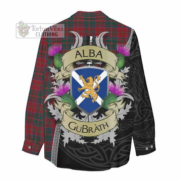 MacDonald (McDonald) of Glencoe Tartan Family Crest Women's Casual Shirt Lion Rampant Royal Thistle Shield Celtic Inspired - Tartan Vibes Clothing