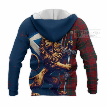 MacDonald (McDonald) of Glencoe Tartan Family Crest Knitted Hoodie with Scottish Majestic Lion - Tartan Vibes Clothing