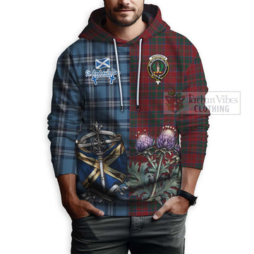 MacDonald (McDonald) of Glencoe Tartan Hoodie Happy St. Andrew's Day Half Tartan Style - Tartan Vibes Clothing