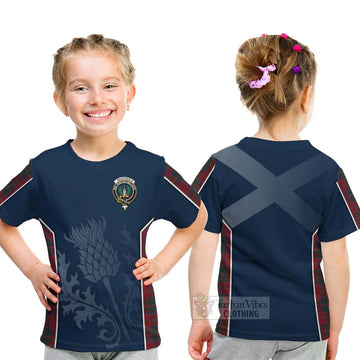 Tartan Vibes Clothing MacDonald (McDonald) of Glencoe Tartan Kid T-Shirt with Family Crest and Scottish Thistle Vibes Sport Style