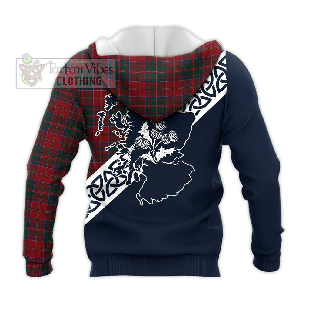MacDonald (McDonald) of Glencoe Tartan Knitted Hoodie Featuring Thistle and Scotland Map - Tartan Vibes Clothing