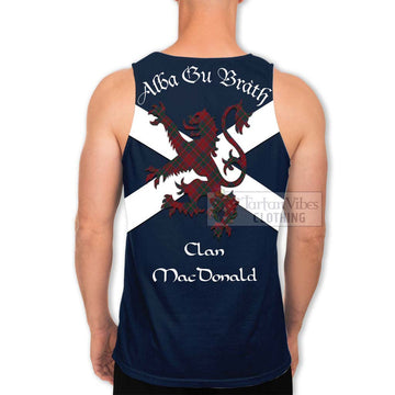 MacDonald (McDonald) of Glencoe Tartan Lion Rampant Men's Tank Top Proudly Display Your Heritage with Alba Gu Brath and Clan Name - Tartan Vibes Clothing