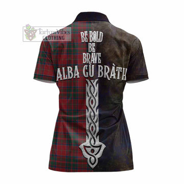 MacDonald (McDonald) of Glencoe Tartan Family Crest Women's Polo Shirt Alba Gu Brath Be Brave Lion Ancient Style