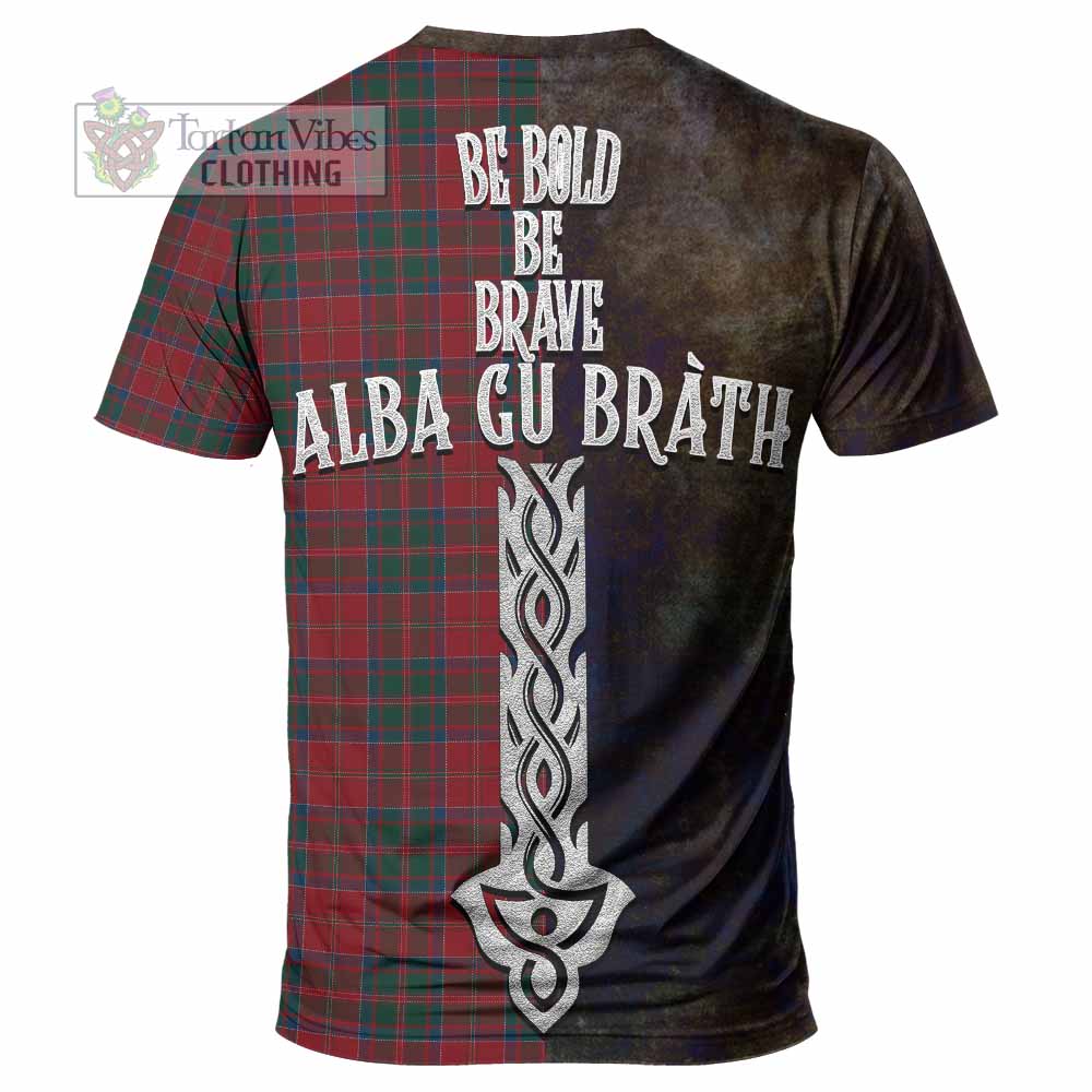 Tartan Vibes Clothing MacDonald (McDonald) of Glencoe Tartan Family Crest T-Shirt Alba Gu Brath Be Brave Lion Ancient Style