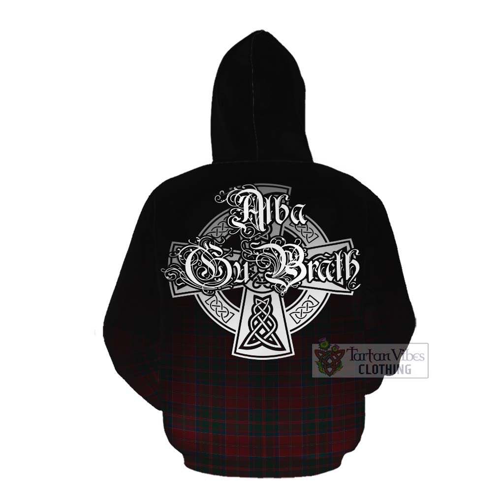 Tartan Vibes Clothing MacDonald (McDonald) of Glencoe Tartan Cotton Hoodie Featuring Alba Gu Brath Family Crest Celtic Inspired