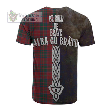 MacDonald (McDonald) of Glencoe Tartan Family Crest Cotton T-shirt Alba Gu Brath Be Brave Lion Ancient Style